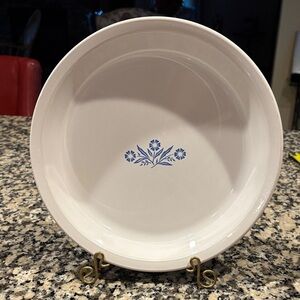 VintageCorning Ware P - 309 Blue Coneflower 9” Pie Plate Blue Floral White